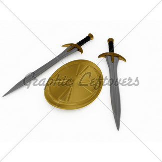 325x325 Cute Shield With Sword Gl Stock Images