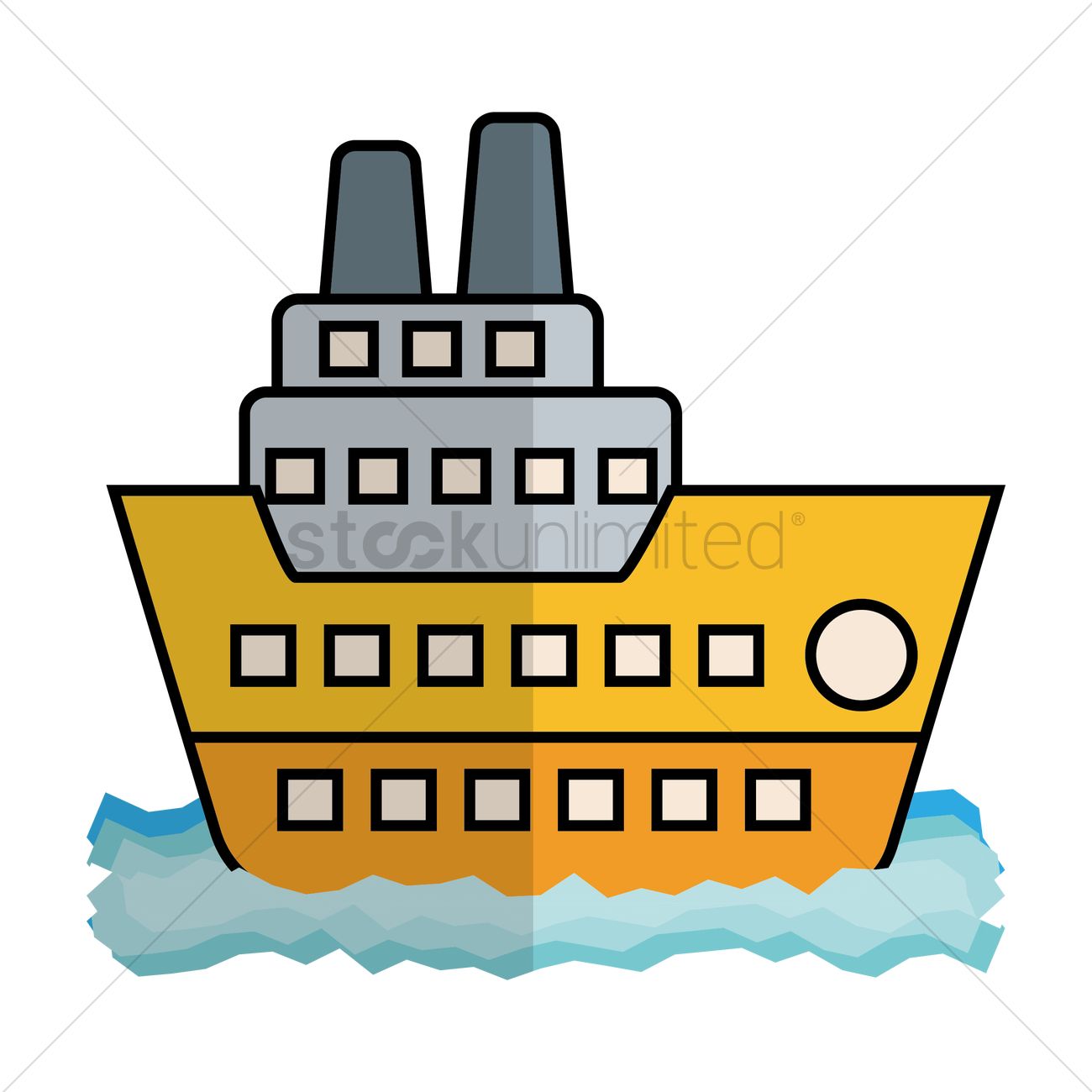 1300x1300 Free Cruise Ship Side View Vector Image