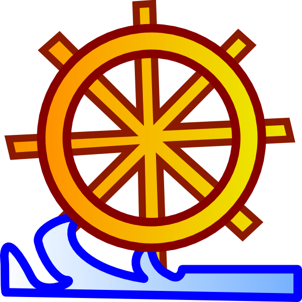 600x600 Waves And Ship Wheel Clip Art