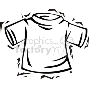 300x300 Royalty Free Black And White T Shirt 385787 Vector Clip Art Image