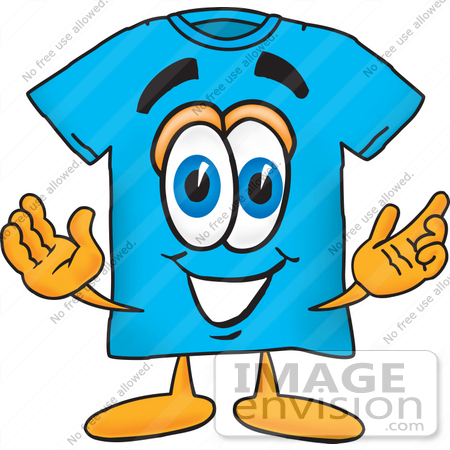 450x450 Clip Art Graphic Of A Blue Short Sleeved T Shirt Character