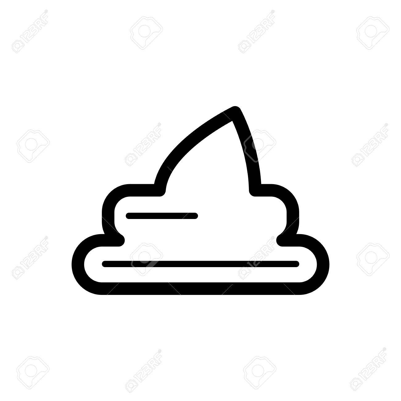 1300x1300 Dog Shit Simple Vector Icon. Black And White Illustration