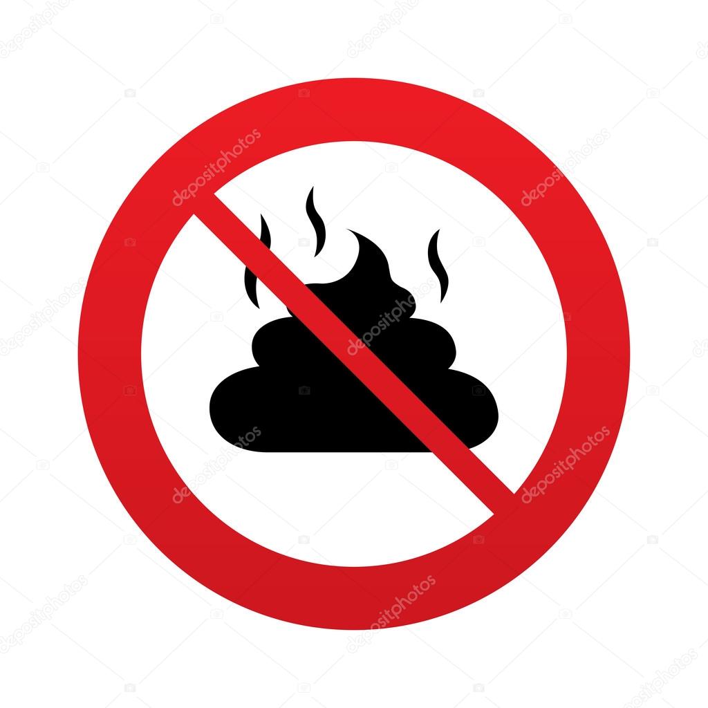 1024x1024 No Shit Sign Icon. Clean Up After Pets Symbol. Stock Vector