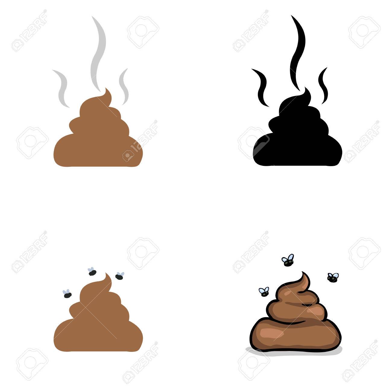 1300x1300 Vector Set Of Shit Icon And Illustration On White Background