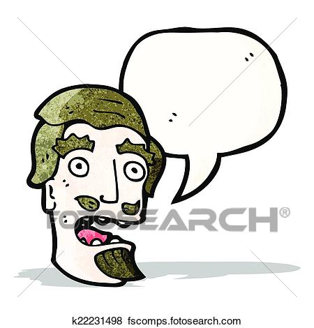 450x470 Clip Art Of Cartoon Shocked Man With Goatee Beard K22231498