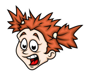 300x254 Illustration Of A Shocked Face Of A Little Girl Royalty Free Stock