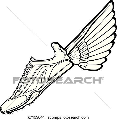 450x459 Clipart Of Track Shoe With Wing Vector Illustr K7153644