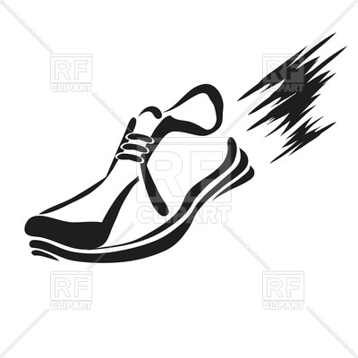 400x400 Silhouette Of Running Shoe Royalty Free Vector Clip Art Image