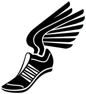 275x300 Track Shoes With Wings Clipart