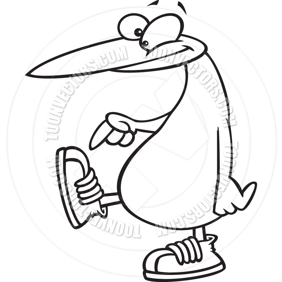 940x940 Cartoon Bird Wearing Shoes (Black Amp White Line Art) By Ron