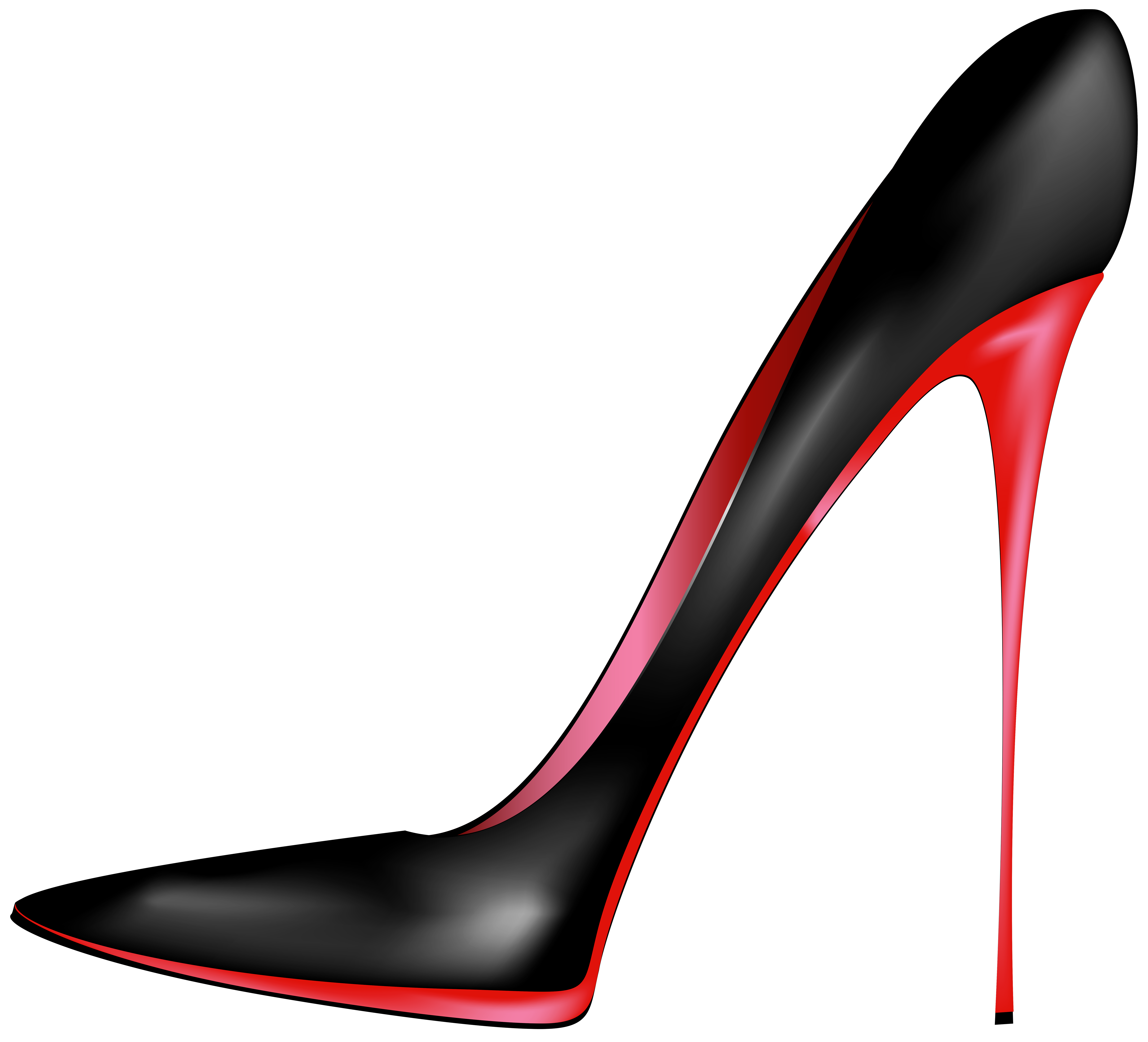 6000x5446 Black Red High Heels Png Clip Art