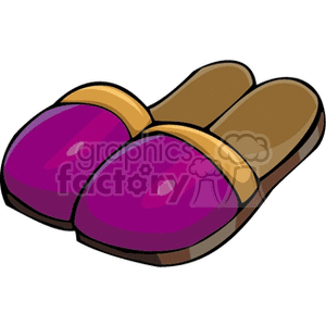 300x300 Royalty Free Purple Slippers 138293 Vector Clip Art Image