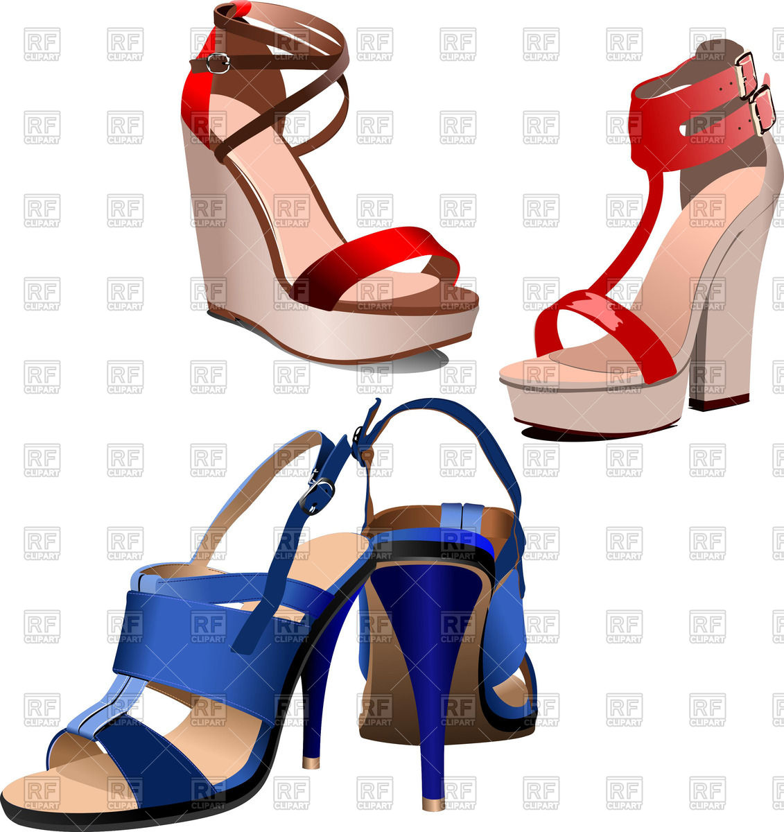 1131x1200 Stylish Female High Heeled Shoes Royalty Free Vector Clip Art