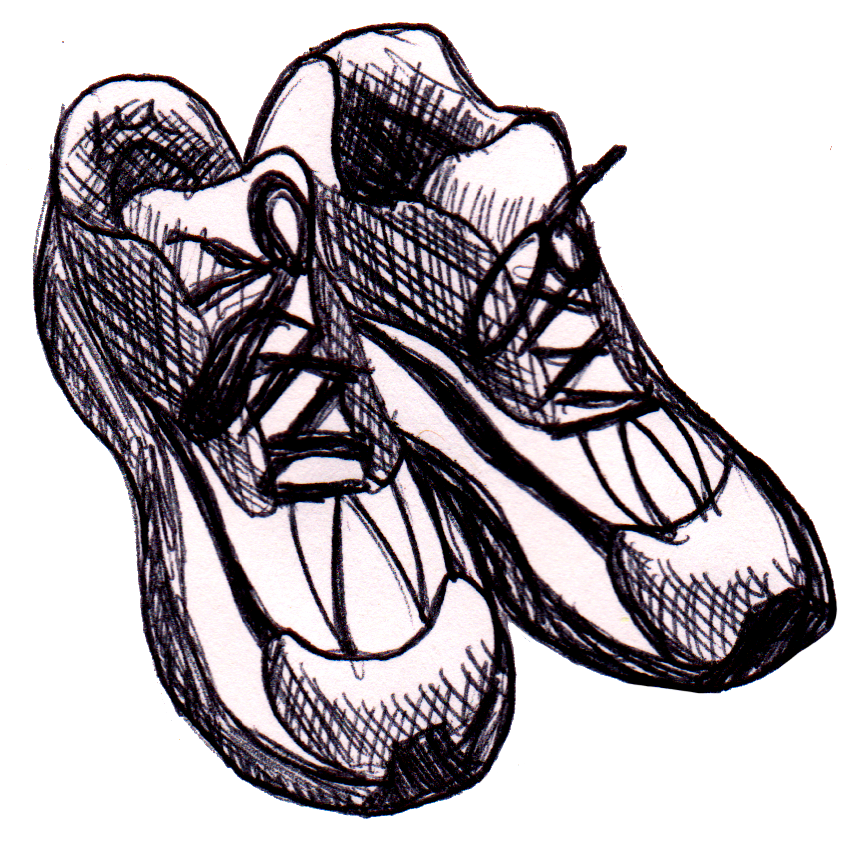 867x843 Running Shoes Drawing Free Clipart Images