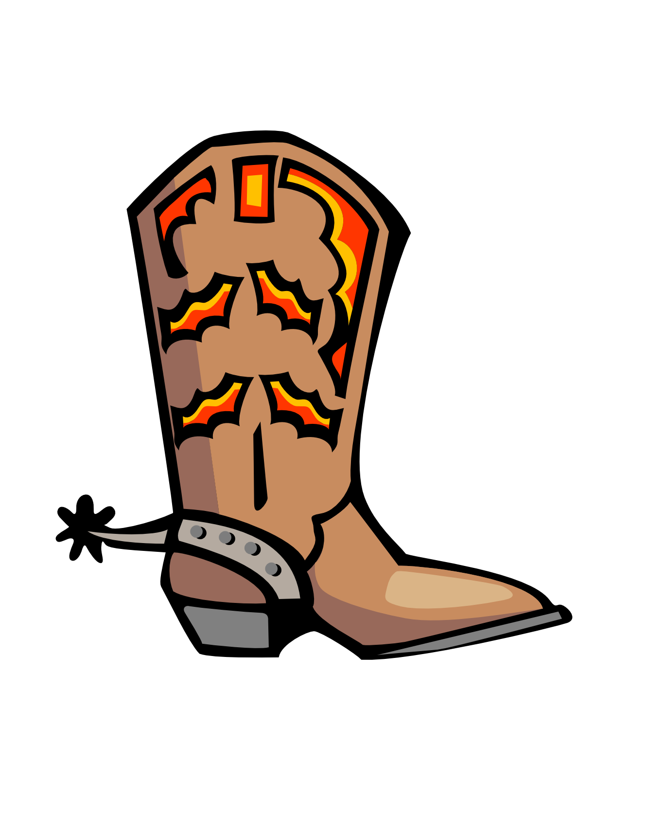 1331x1722 Cowboy Shoes Clipart