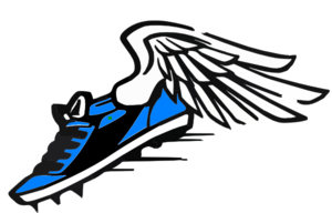 300x192 Track Shoe Blue Winged Shoe Clip Art