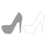 150x150 Outline Of Women's Shoes Royalty Free Vector Clip Art Image