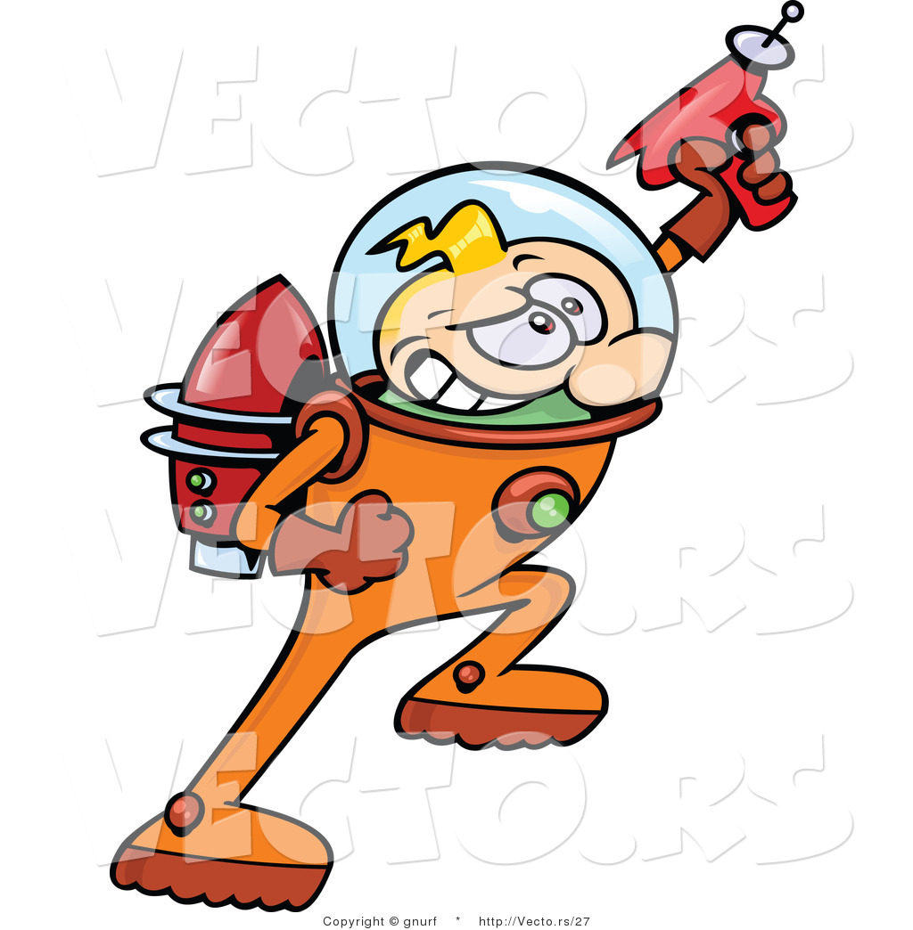 1024x1044 Vector Of A Cartoon Astronaut Hero Shooting Super Ray Gun By Gnurf