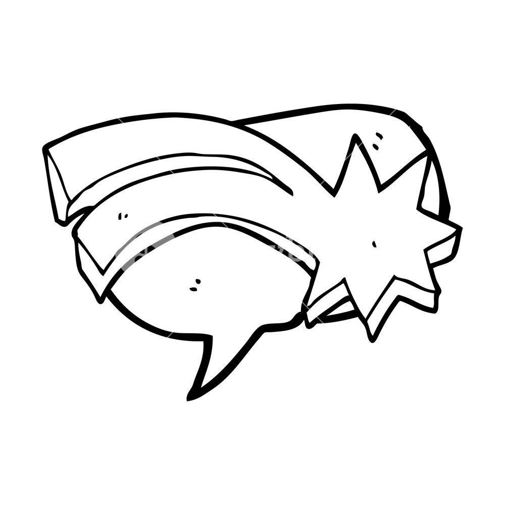 1000x1000 Freehand Drawn Speech Bubble Cartoon Decorative Shooting Star
