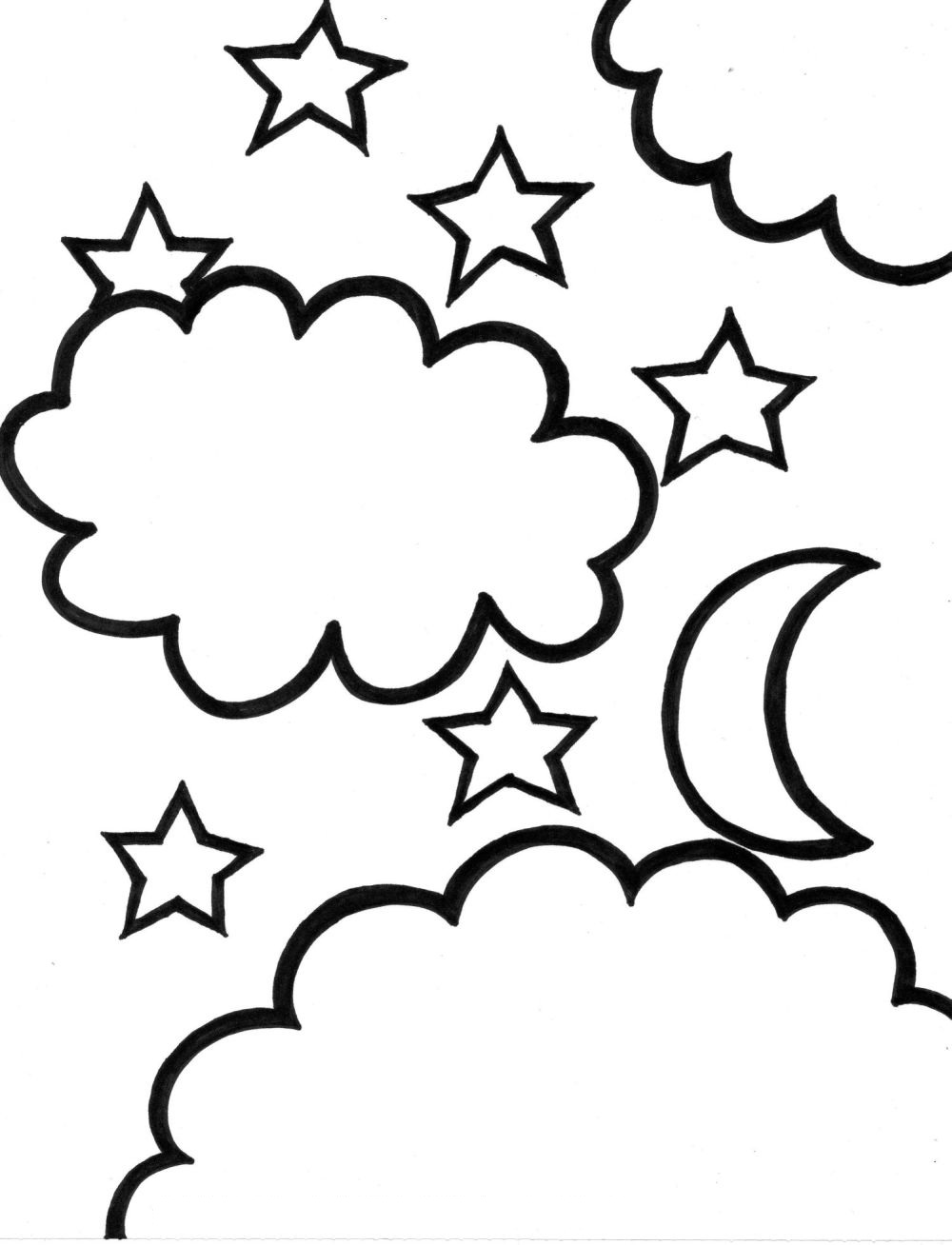 1000x1308 Star Coloring Sheet