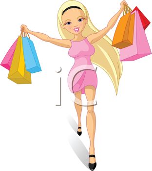 312x350 Royalty Free Clipart Image Sexy Girl Going On A Shopping Spree