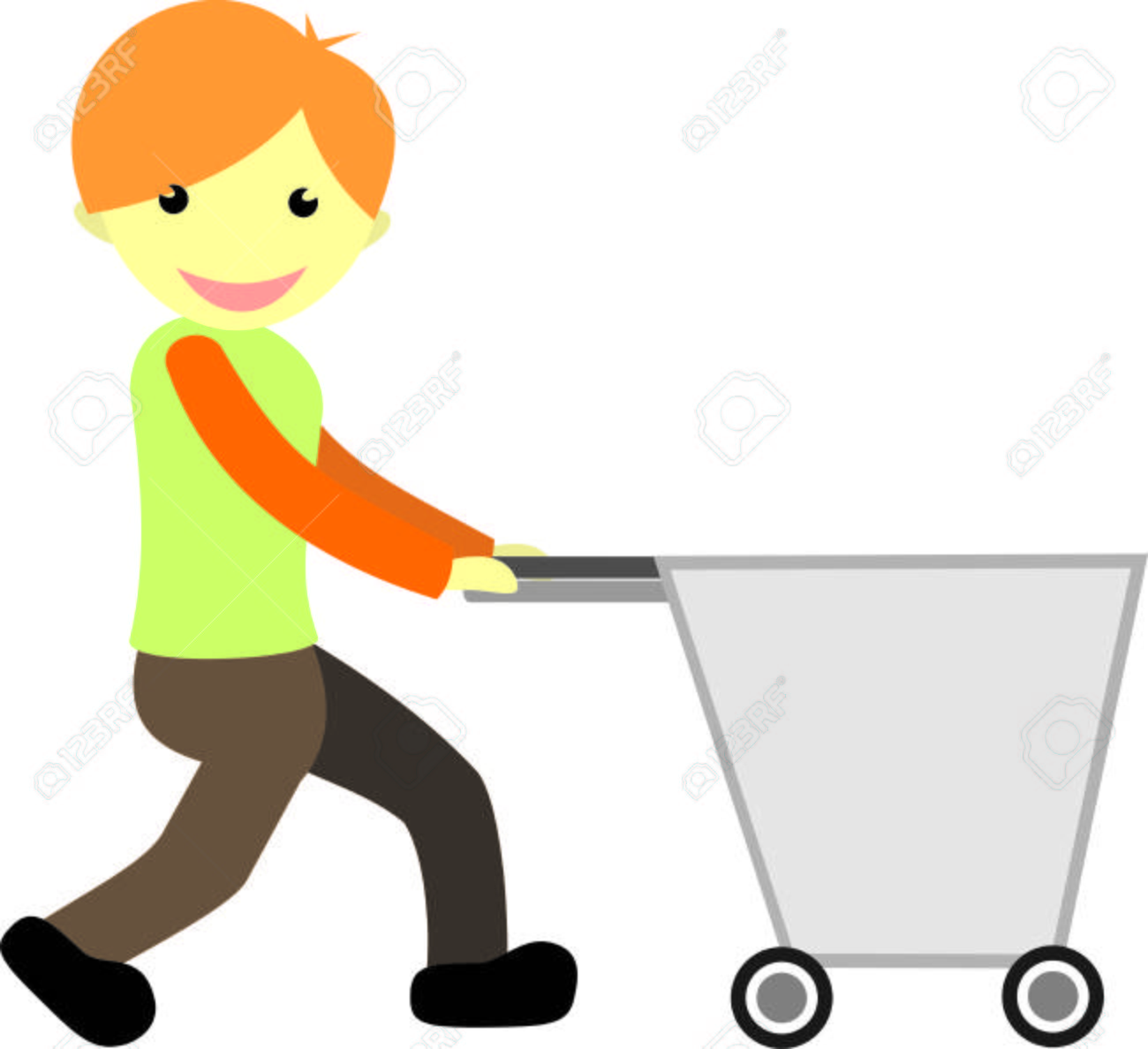 1300x1188 Shopper Man With Trolley Royalty Free Cliparts, Vectors, And Stock