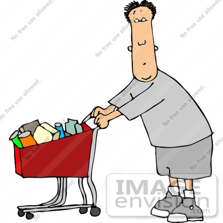 450x450 Caucasian Man Pushing A Shopping Cart