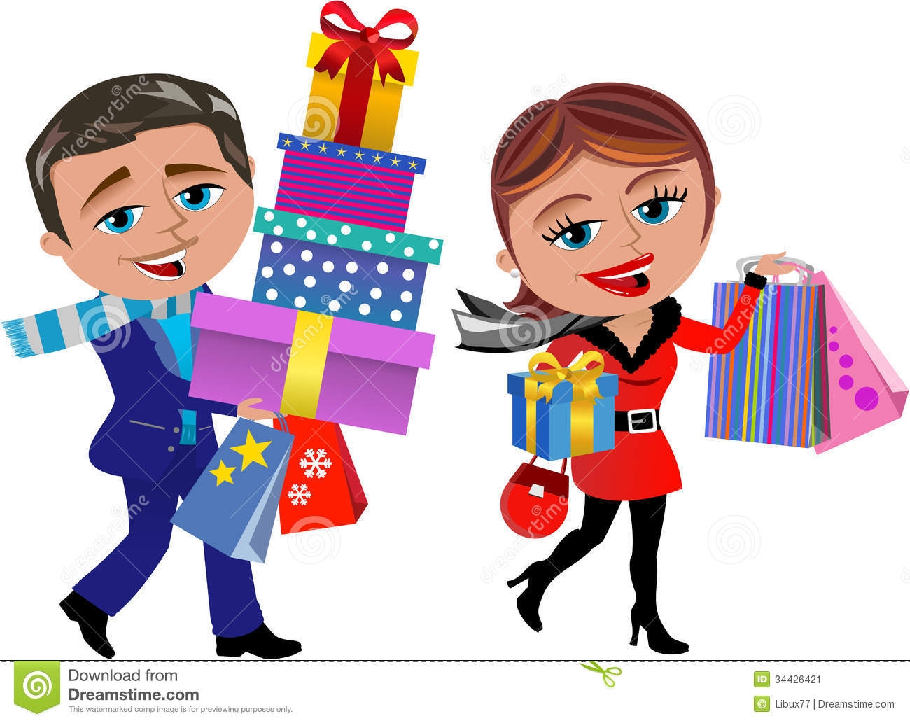 1300x1033 Christmas Shopping Clipart