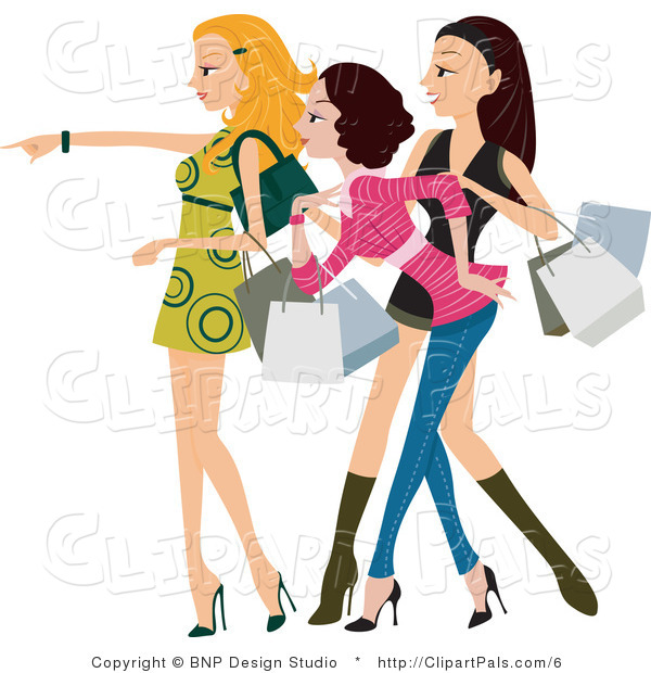 600x620 Pal Clipart Of A Fashionable Young Window Shopping Women Looking