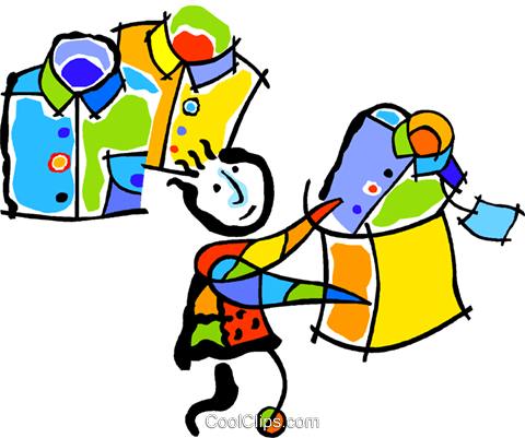 480x401 Shopping For Clothes Royalty Free Vector Clip Art Illustration