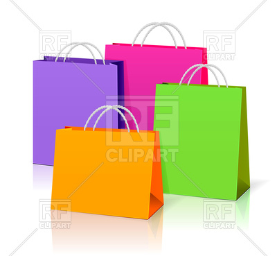 400x369 Colorful Paper Shopping Bags Royalty Free Vector Clip Art Image
