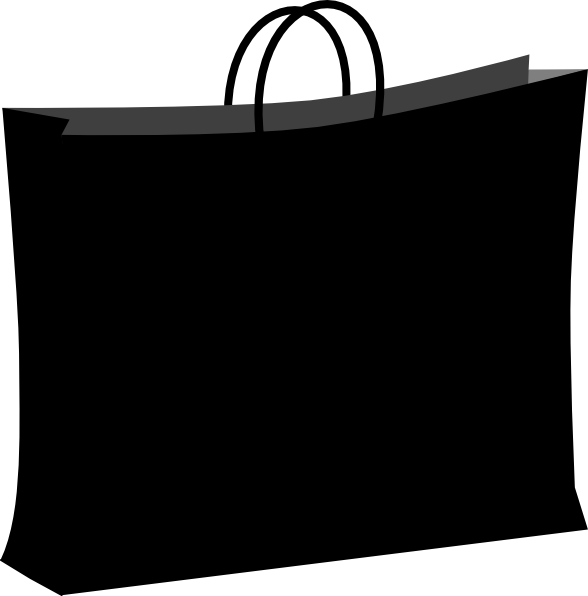 588x596 Shopping Bag Black And White Clipart