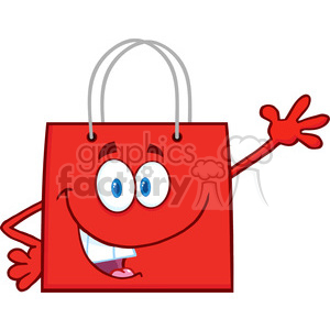 300x300 Royalty Free 6723 Royalty Free Clip Art Smiling Red Shopping Bag
