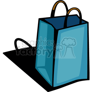 300x300 Royalty Free Blue Paper Bag 136836 Vector Clip Art Image