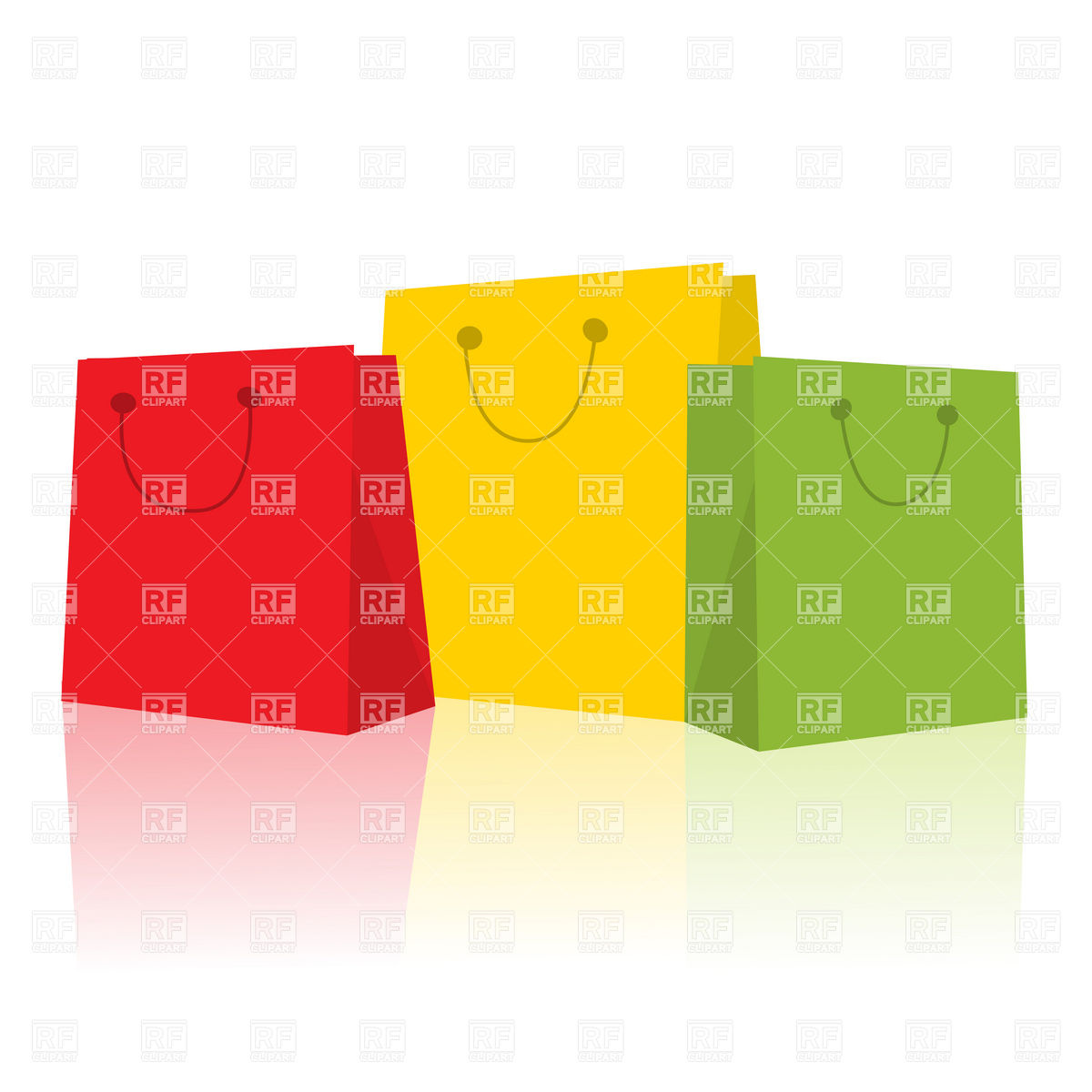 1200x1200 Three Smiling Shopping Bags Royalty Free Vector Clip Art Image