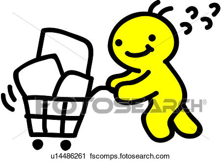 450x329 Clipart Of Shopping Cart, Person, People, Grocery, Cart U14486261
