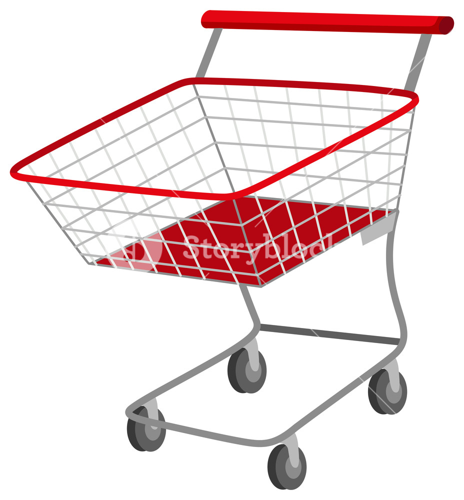 928x1000 Shopping Cart On White Background Illustration Royalty Free Stock