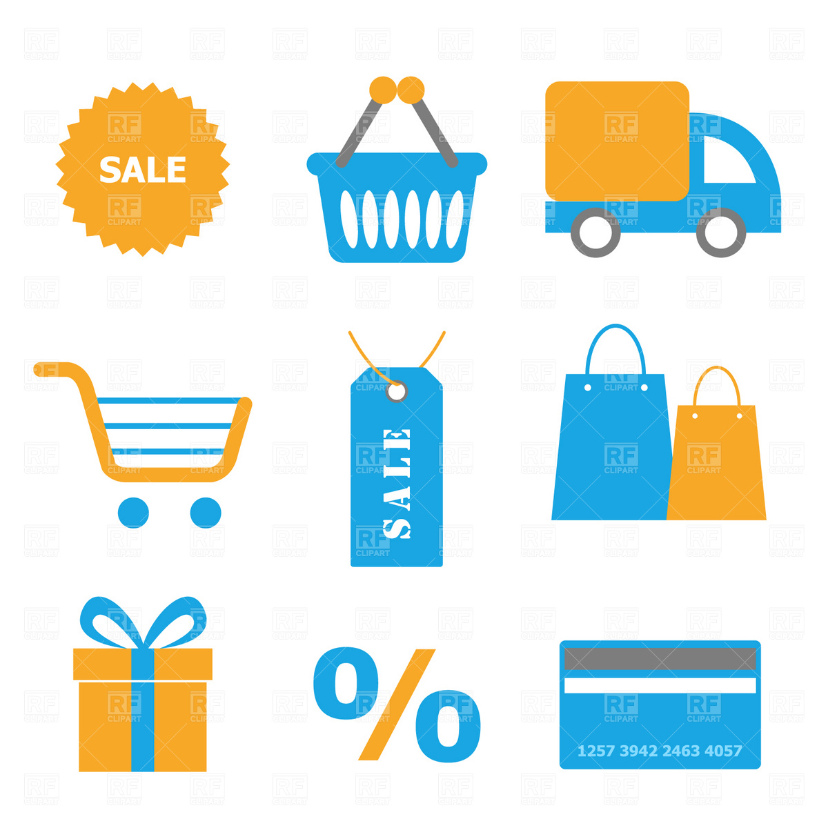 1200x1200 Shopping Icons Royalty Free Vector Clip Art Image