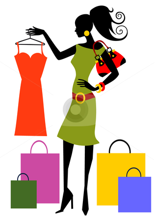 318x450 Women Shopping Clipart