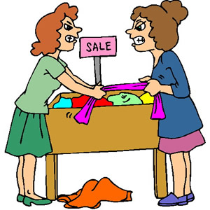 300x300 Funny Ladies Shopping Clip Art Clip Art Of Two Women Fighting