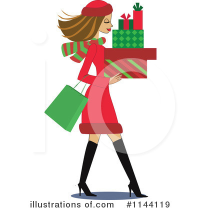 400x420 Christmas Shopping Clipart
