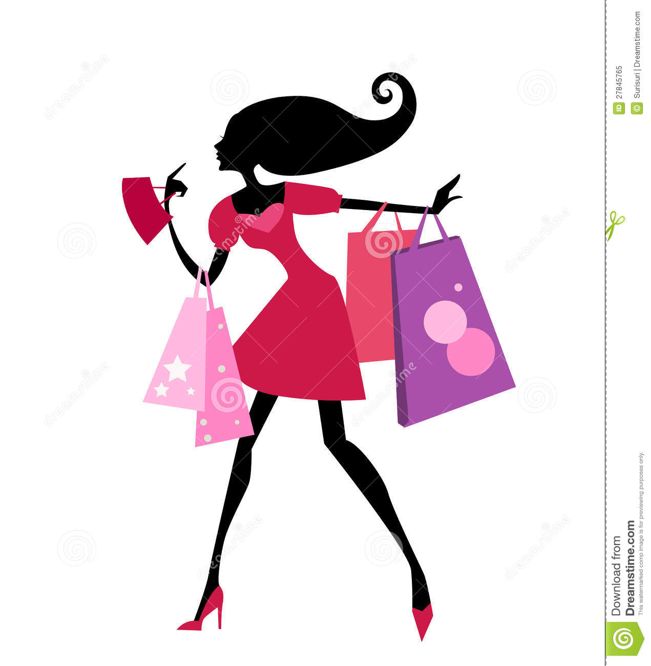 1271x1300 Girl With Shopping Bags Clipart