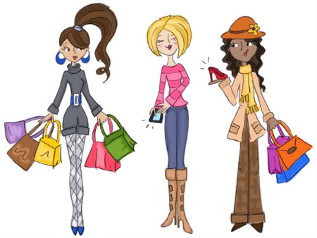450x338 Girls Shopping Clipart