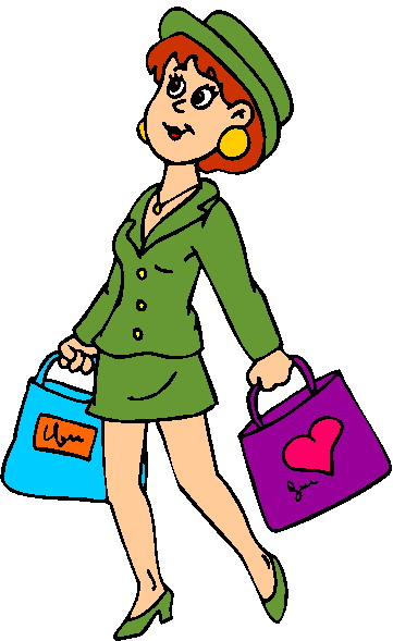 361x589 Cute Girl Shopping Clipart