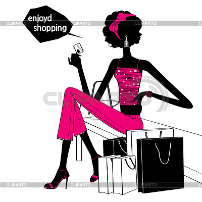 400x400 Fashion Shopping Girl With Bags Stock Photos And Vektor Eps