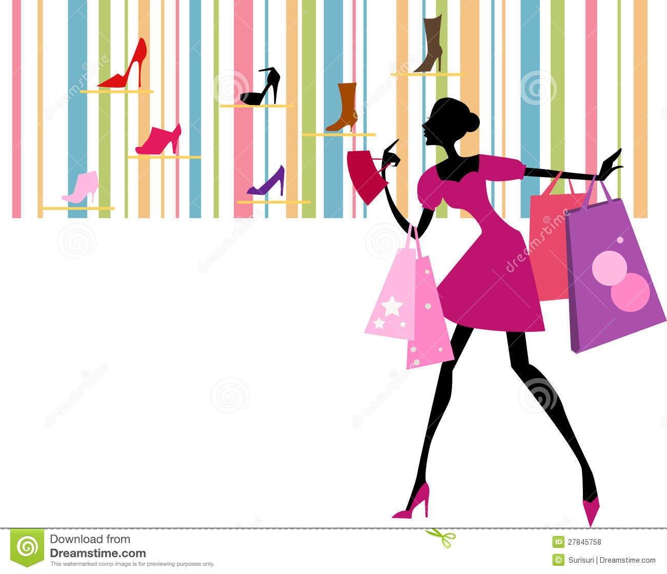 1300x1119 Girl With Shopping Bags Clipart