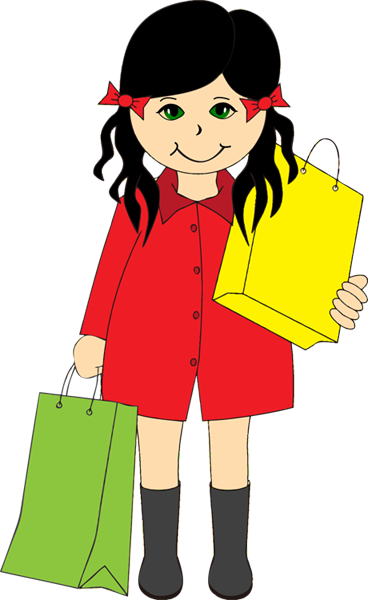 368x600 Shopping Girl Clipart