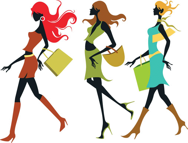 600x456 Shopping Girls Vector 123freevectors