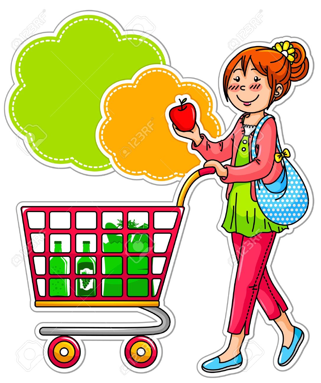 1088x1300 Grocery Clipart 16511334 Girl Shopping For Grociries In