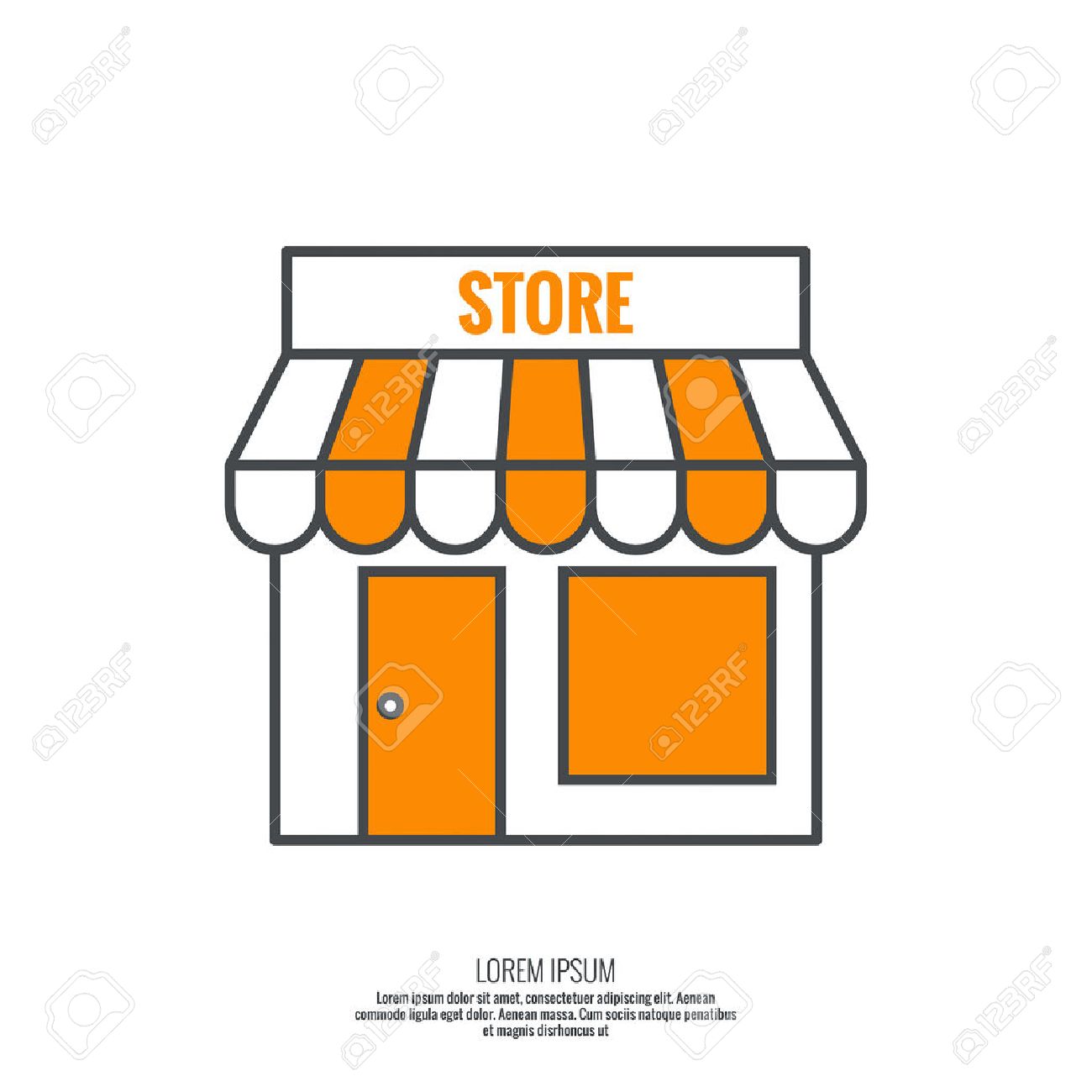 1300x1300 Facade Of Shops, Supermarkets, Marketplace. Pictogram Icon